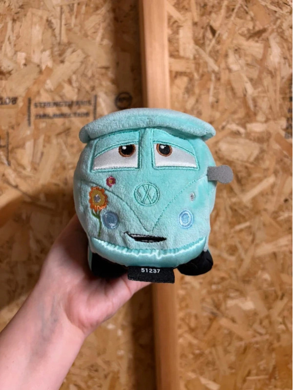 Rare Disney Pixar Cars Fillmore Plush Toy Kids VW Bus Peace Love Hippie